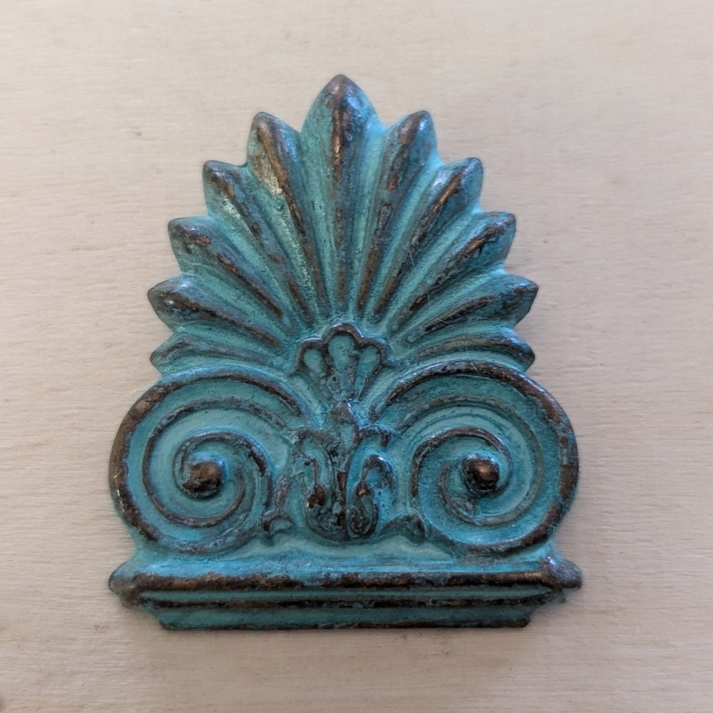 Vintage Aztec Style Turquoise Color Brooch Pin Primitive South American